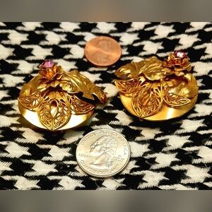 Vintage 80s Glam Oversized Clip-on Earrings
